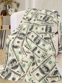 USD Pattern Flannel Air Conditioning Blanket