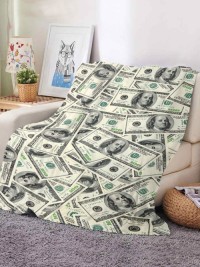 USD Pattern Flannel Air Conditioning Blanket