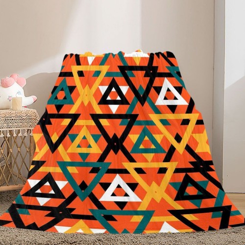 Personality Geometry Ethnic Style Flannel Blanket