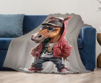 Pony Cartoon Flannel Printed Blanket