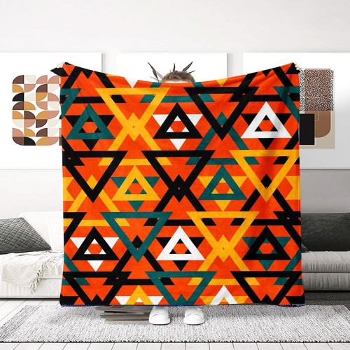 Personality Geometry Ethnic Style Flannel Blanket