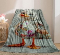 Cartoon Duck Flannel Print Blanket