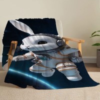 Cartoon Space Rabbit Flannel Digital Printing Blanket